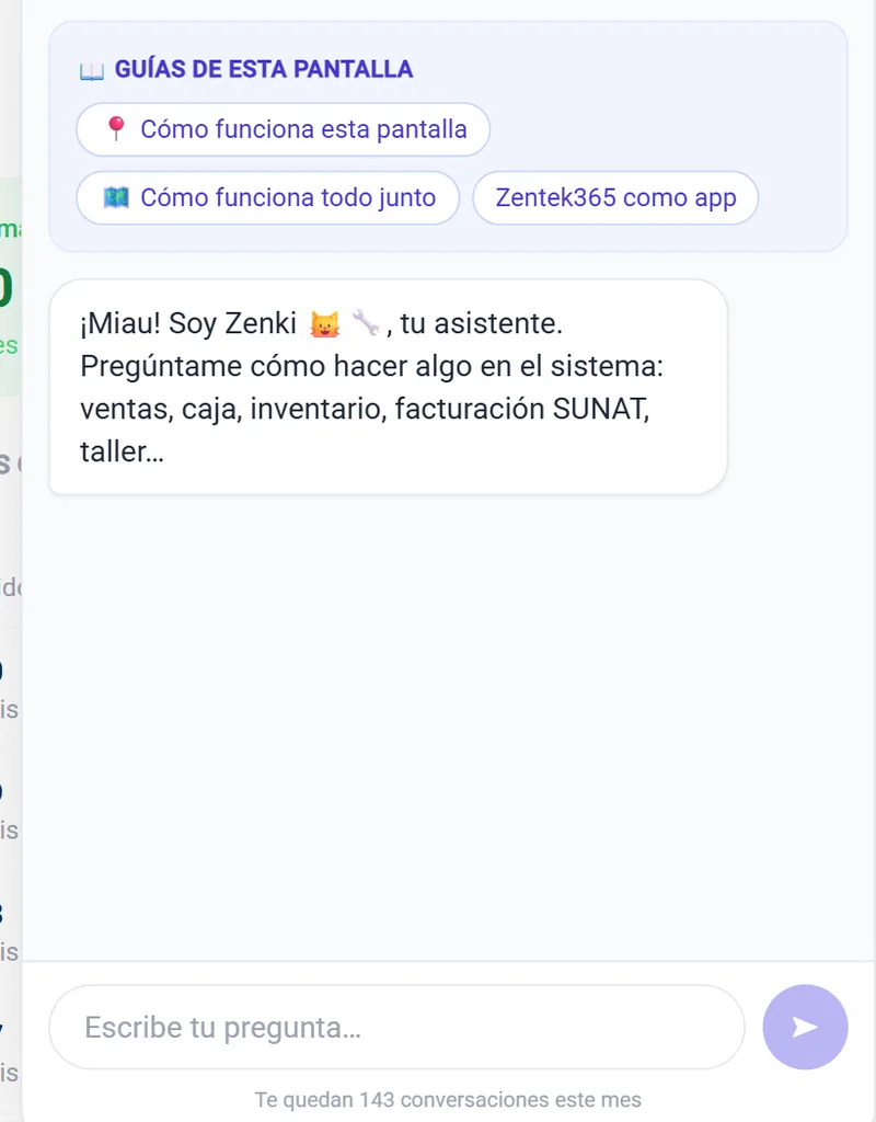 Zenki, el asistente que explica el sistema